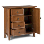 Meuble de rangement transitionnel moyen WYNDENHALL Halifax en bois massif, 94 cm de large (37 po) - 94 cm (37 po) l x 43 cm (17 po) p x 91 cm (36 po) h