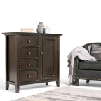 Meuble de rangement transitionnel moyen WYNDENHALL Halifax en bois massif, 94 cm de large (37 po) - 94 cm (37 po) l x 43 cm (17 po) p x 91 cm (36 po) h