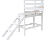 Lit mezzanine avec plateforme et échelle