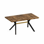 Table de salle à manger rectangulaire rétro avec plateau Carole et assiette centrale noire en relief