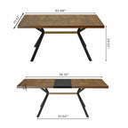 Table de salle à manger rectangulaire rétro avec plateau Carole et assiette centrale noire en relief