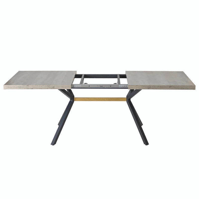 Table de salle à manger rectangulaire rétro avec plateau Carole et assiette centrale noire en relief