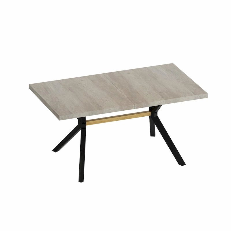Table de salle à manger rectangulaire rétro avec plateau Carole et assiette centrale noire en relief