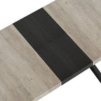 Table de salle à manger rectangulaire rétro avec plateau Carole et assiette centrale noire en relief