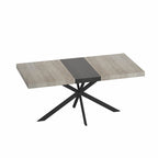 Table de salle à manger rectangulaire rétro avec plateau Carole et assiette centrale noire en relief