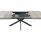 Table de salle à manger rectangulaire rétro avec plateau Carole et assiette centrale noire en relief