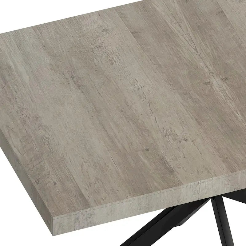 Table de salle à manger rectangulaire rétro avec plateau Carole et assiette centrale noire en relief