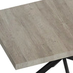 Table de salle à manger rectangulaire rétro avec plateau Carole et assiette centrale noire en relief