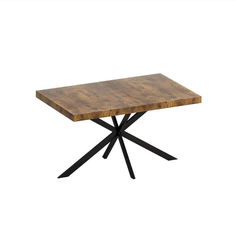 Table de salle à manger rectangulaire rétro avec plateau Carole et assiette centrale noire en relief