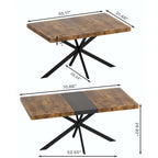 Table de salle à manger rectangulaire rétro avec plateau Carole et assiette centrale noire en relief