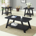 Ensemble table et étagère 3 pièces Roundhill Furniture Athens Contemporary en bois reconstitué
