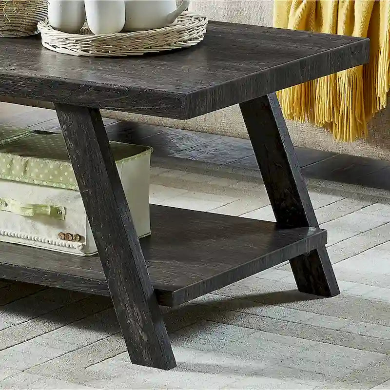 Ensemble table et étagère 3 pièces Roundhill Furniture Athens Contemporary en bois reconstitué