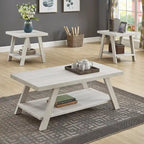 Ensemble table et étagère 3 pièces Roundhill Furniture Athens Contemporary en bois reconstitué