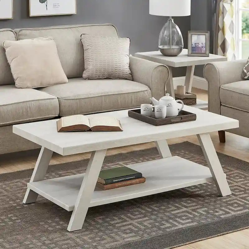 Ensemble table et étagère 3 pièces Roundhill Furniture Athens Contemporary en bois reconstitué