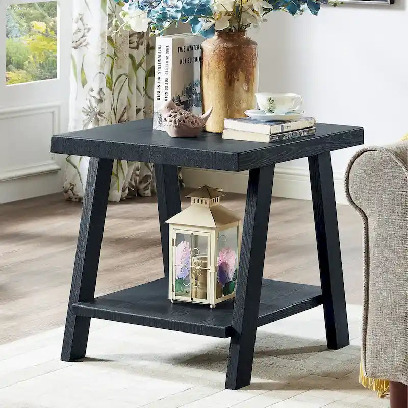 Ensemble table et étagère 3 pièces Roundhill Furniture Athens Contemporary en bois reconstitué