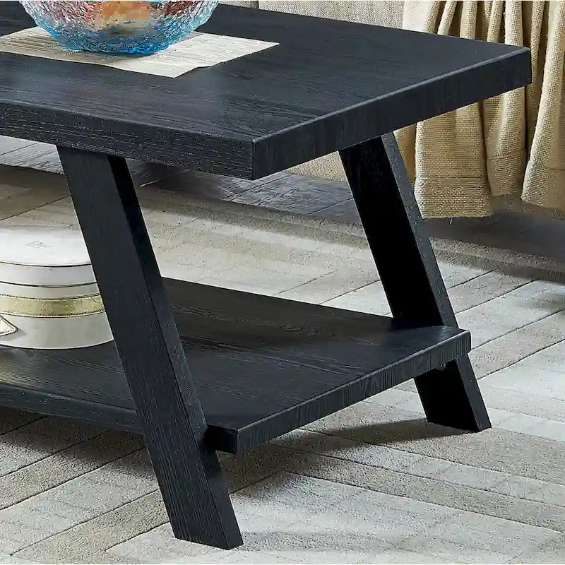 Ensemble table et étagère 3 pièces Roundhill Furniture Athens Contemporary en bois reconstitué