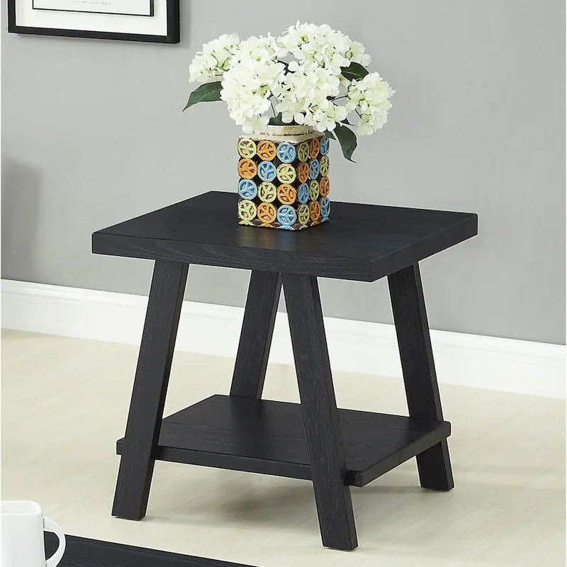 Ensemble table et étagère 3 pièces Roundhill Furniture Athens Contemporary en bois reconstitué