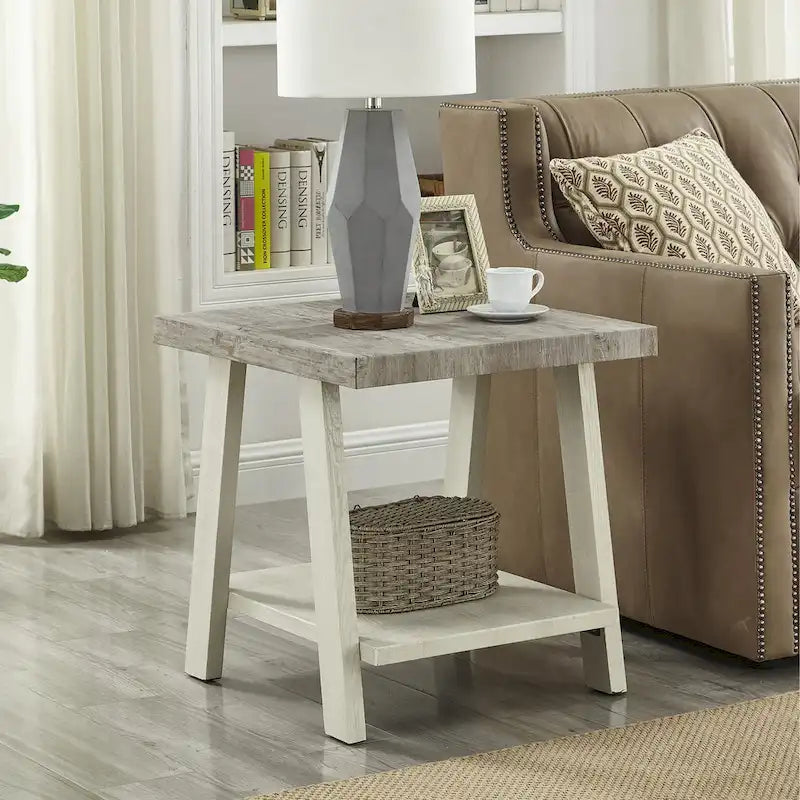 Ensemble table et étagère 3 pièces Roundhill Furniture Athens Contemporary en bois reconstitué