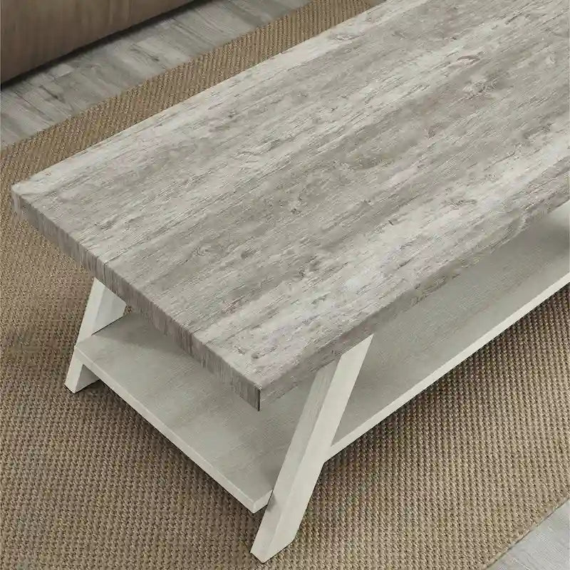 Ensemble table et étagère 3 pièces Roundhill Furniture Athens Contemporary en bois reconstitué