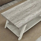 Ensemble table et étagère 3 pièces Roundhill Furniture Athens Contemporary en bois reconstitué