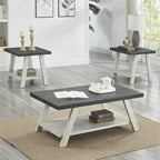 Ensemble table et étagère 3 pièces Roundhill Furniture Athens Contemporary en bois reconstitué
