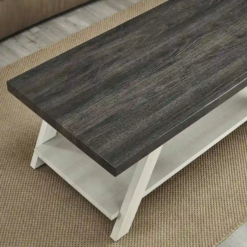 Ensemble table et étagère 3 pièces Roundhill Furniture Athens Contemporary en bois reconstitué