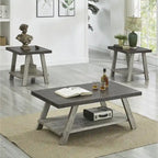 Ensemble table et étagère 3 pièces Roundhill Furniture Athens Contemporary en bois reconstitué