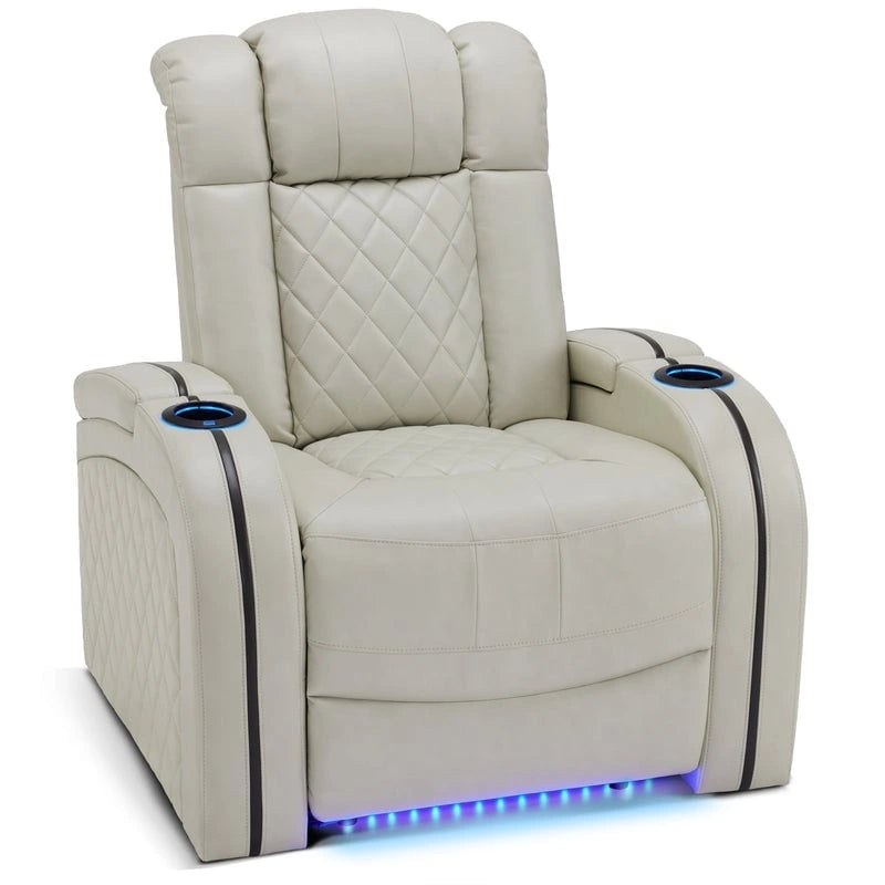 Fauteuil inclinable électrique MCombo avec appui-tête réglable, double siège de cinéma maison motorisé avec port USB, cuir respirant HTS411