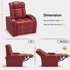 Fauteuil inclinable électrique MCombo avec appui-tête réglable, double siège de cinéma maison motorisé avec port USB, cuir respirant HTS411