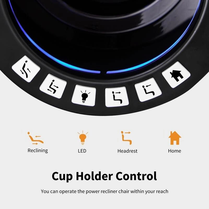 Fauteuil inclinable électrique MCombo avec appui-tête réglable, double siège de cinéma maison motorisé avec port USB, cuir respirant HTS411
