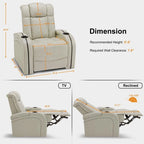 Fauteuil inclinable électrique MCombo avec appui-tête réglable, double siège de cinéma maison motorisé avec port USB, cuir respirant HTS411