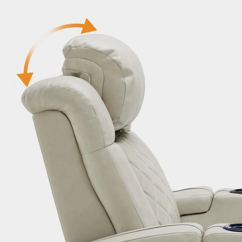 Fauteuil inclinable électrique MCombo avec appui-tête réglable, double siège de cinéma maison motorisé avec port USB, cuir respirant HTS411