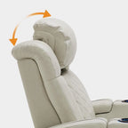 Fauteuil inclinable électrique MCombo avec appui-tête réglable, double siège de cinéma maison motorisé avec port USB, cuir respirant HTS411