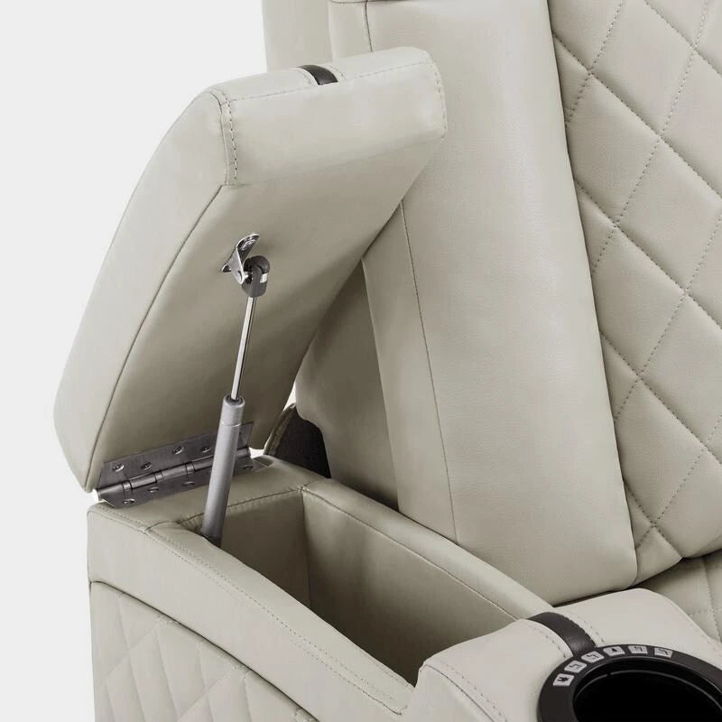 Fauteuil inclinable électrique MCombo avec appui-tête réglable, double siège de cinéma maison motorisé avec port USB, cuir respirant HTS411