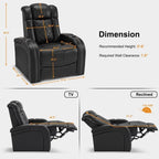 Fauteuil inclinable électrique MCombo avec appui-tête réglable, double siège de cinéma maison motorisé avec port USB, cuir respirant HTS411