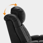 Fauteuil inclinable électrique MCombo avec appui-tête réglable, double siège de cinéma maison motorisé avec port USB, cuir respirant HTS411