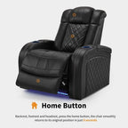 Fauteuil inclinable électrique MCombo avec appui-tête réglable, double siège de cinéma maison motorisé avec port USB, cuir respirant HTS411