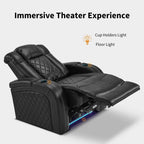 Fauteuil inclinable électrique MCombo avec appui-tête réglable, double siège de cinéma maison motorisé avec port USB, cuir respirant HTS411