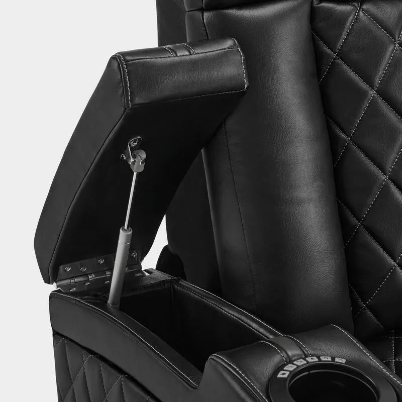 Fauteuil inclinable électrique MCombo avec appui-tête réglable, double siège de cinéma maison motorisé avec port USB, cuir respirant HTS411