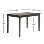 Ensemble de salle à manger rectangulaire Wilmington II 48 pouces, 5 pièces, noir antique, par iNSPIRE Q Classic