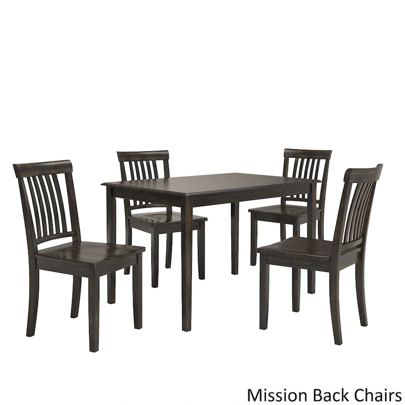 Ensemble de salle à manger rectangulaire Wilmington II 48 pouces, 5 pièces, noir antique, par iNSPIRE Q Classic