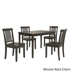 Ensemble de salle à manger rectangulaire Wilmington II 48 pouces, 5 pièces, noir antique, par iNSPIRE Q Classic
