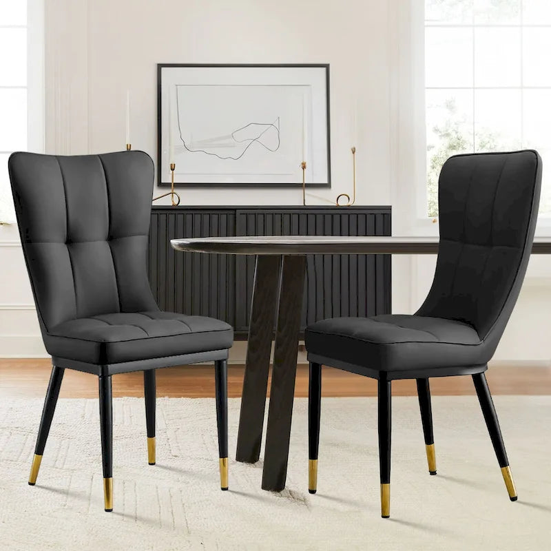 Ensemble de 2 chaises de salle à manger rembourrées avec pieds en métal