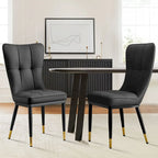 Ensemble de 2 chaises de salle à manger rembourrées avec pieds en métal