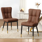 Ensemble de 2 chaises de salle à manger rembourrées avec pieds en métal