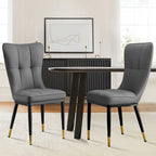 Ensemble de 2 chaises de salle à manger rembourrées avec pieds en métal