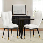 Ensemble de 2 chaises de salle à manger rembourrées avec pieds en métal