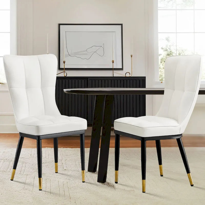Ensemble de 2 chaises de salle à manger rembourrées avec pieds en métal