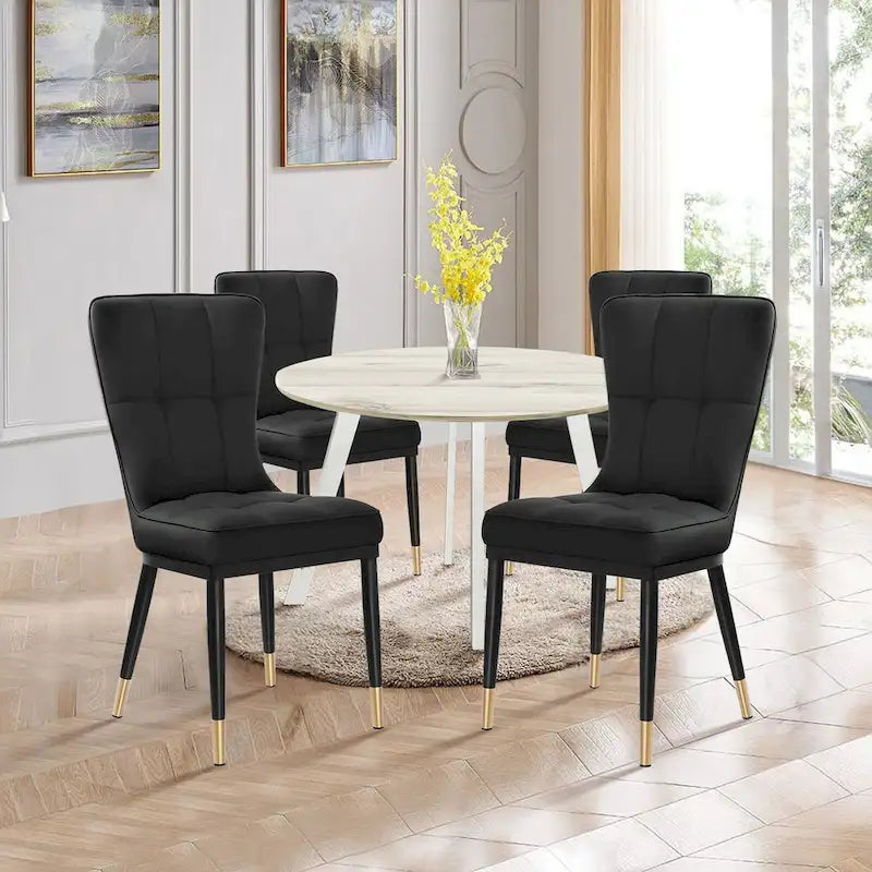 Ensemble de 2 chaises de salle à manger rembourrées avec pieds en métal