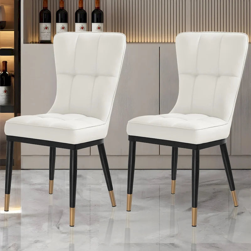 Ensemble de 2 chaises de salle à manger rembourrées avec pieds en métal